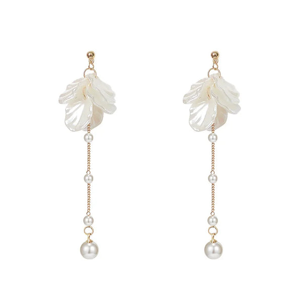 Pearl Drop Long Earrings