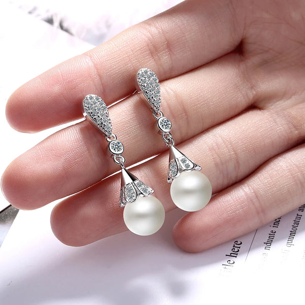 Pearl Earrings Drop Wedding