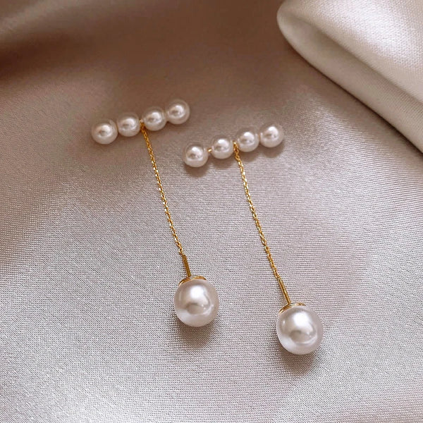 Pearl Linear Drop Earrings