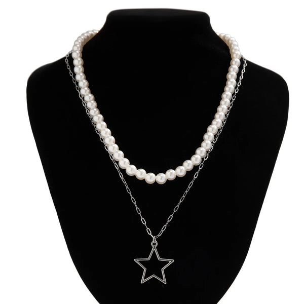 Pearl Men Necklace With Star Pendant