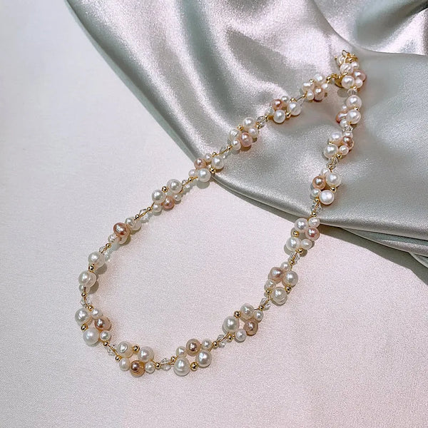 Pearl Necklace Bracelet Set