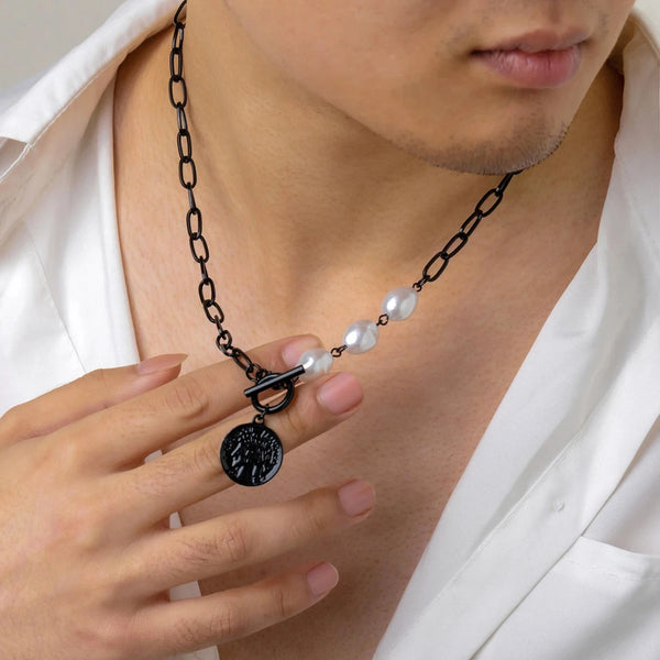 Pearl Necklace Men Trend