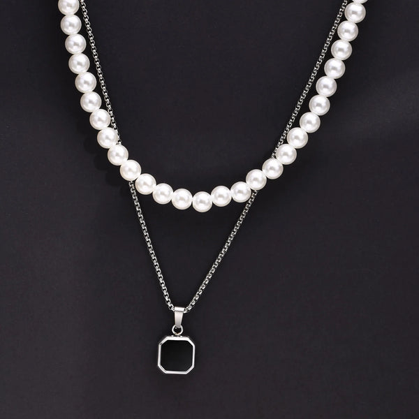 Pearl Necklace Men With Pendant