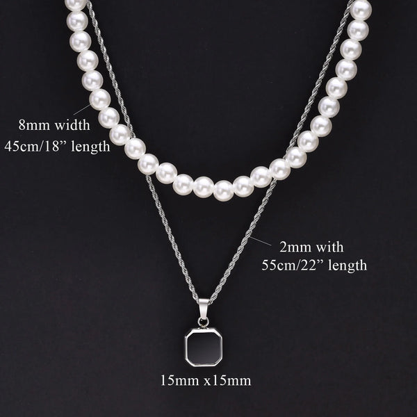 Pearl Necklace Men With Pendant