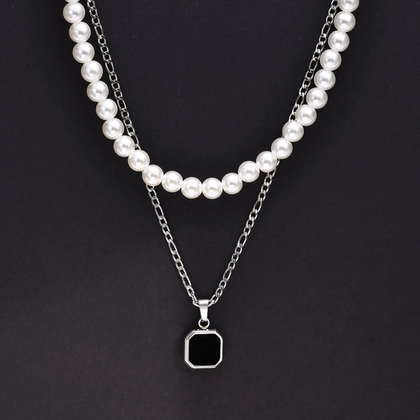 Pearl Necklace Men With Pendant