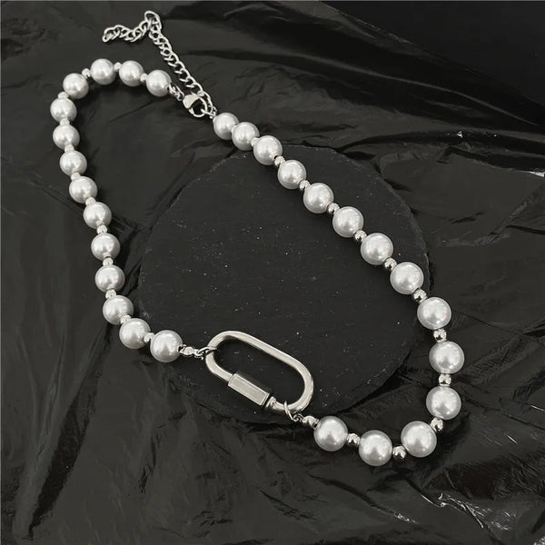 Pearl Necklace Men's Industrial Style