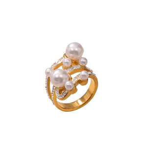 Pearl Rings With Diamonds