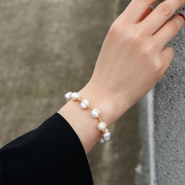 Pearl With Gold Bracelet