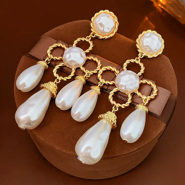 Pearls Flower Drop Earring