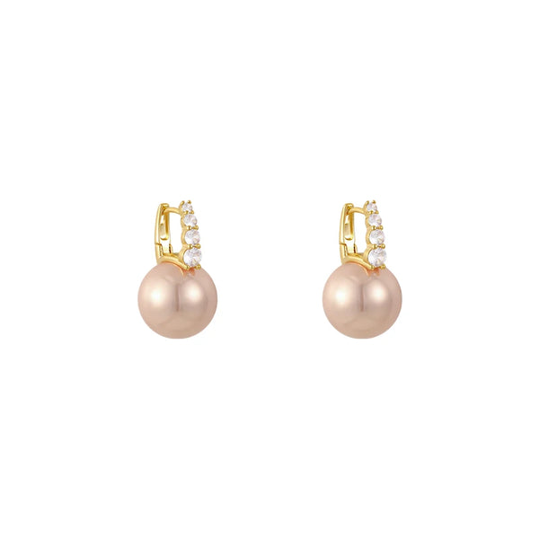 Pink Drops Pearl Earrings