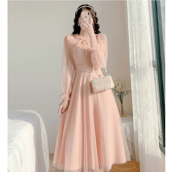 Pink Long Sleeve Dress