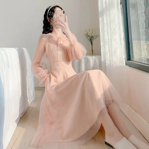 Pink Long Sleeve Dress