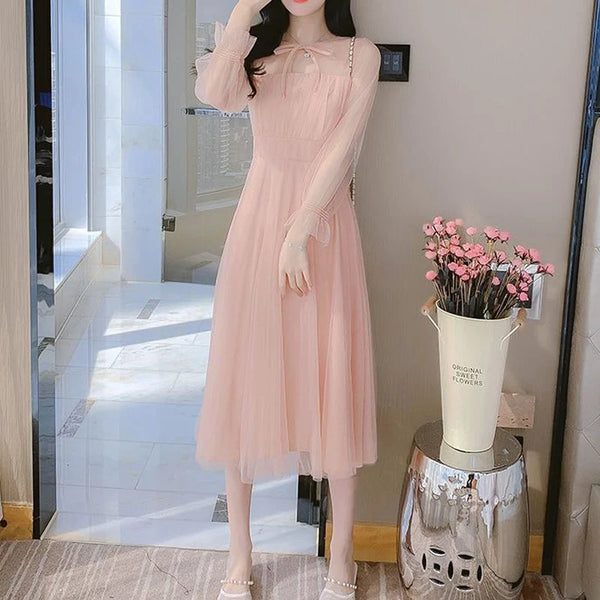 Pink Long Sleeve Dress