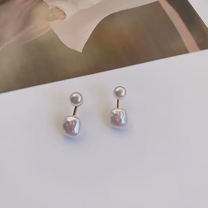 Fashion Square Drop Pearl Earrings