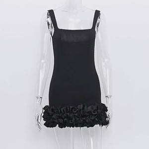 Black Ruffle Mini Dress