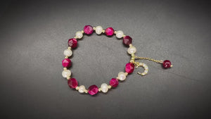 Baroque Pearl & Rose Red Bracelet