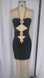 Black Cut Out Mini Dress