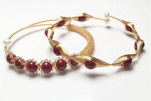 Red Pearl Cuff Bracelet