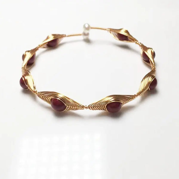 Red Pearl Cuff Bracelet