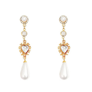 Retro Elegant Design Pearl Dangle Drop Earrings