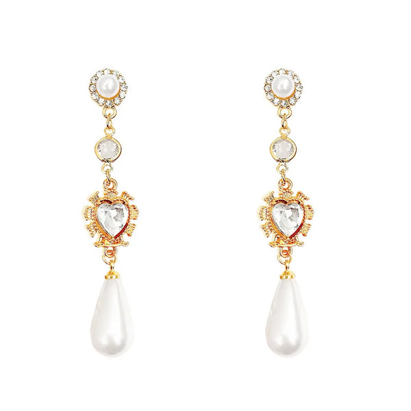 Retro Elegant Design Pearl Dangle Drop Earrings