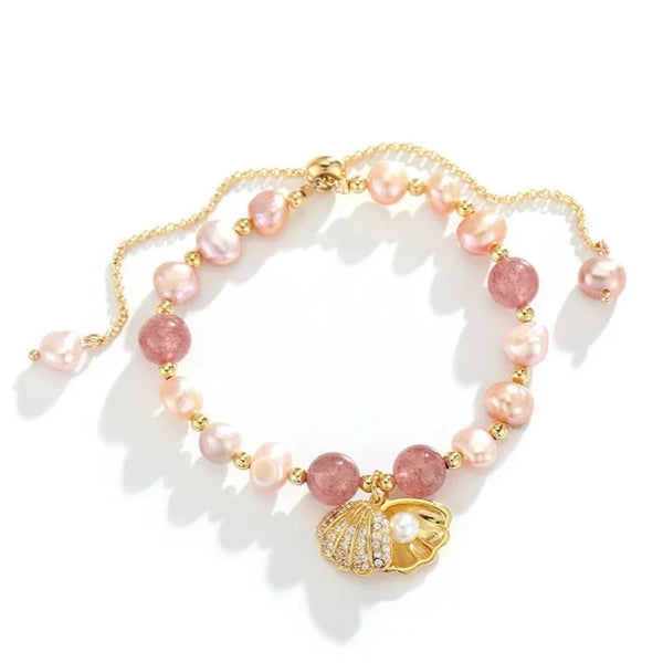 Shell Pearl Charm Ladies Bracelet