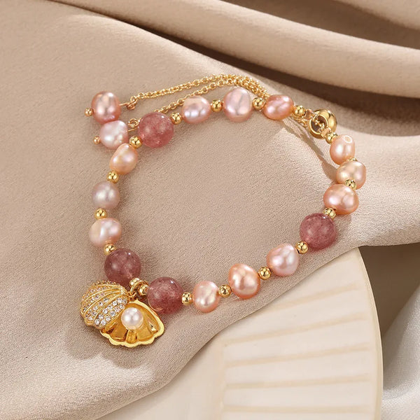 Shell Pearl Charm Ladies Bracelet