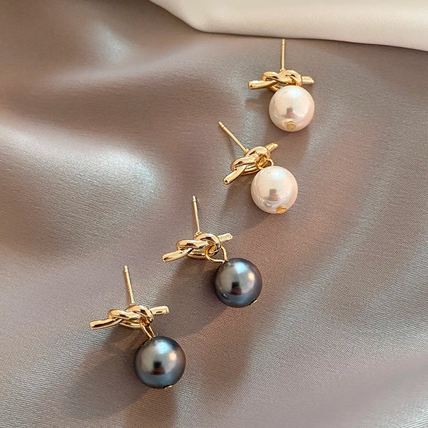 Single Pearl Drop Earrings