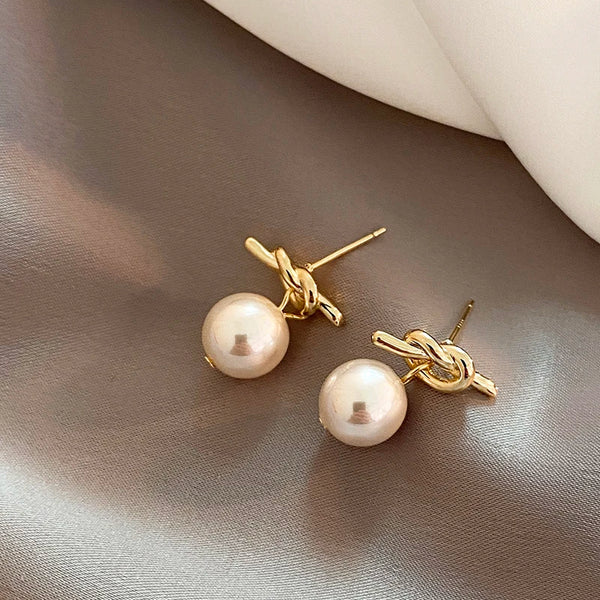 Single Pearl Drop Earrings