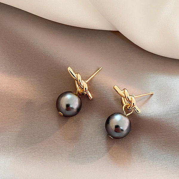 Single Pearl Drop Earrings