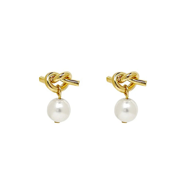 Single Pearl Drop Earrings