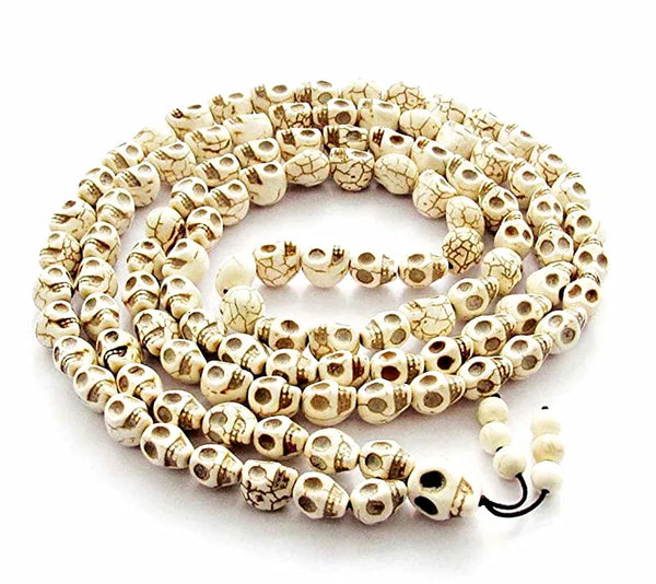 Skulls Pearl Necklace Mens