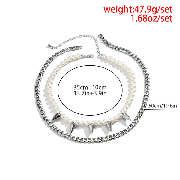 Spikes Pearl Necklace Men