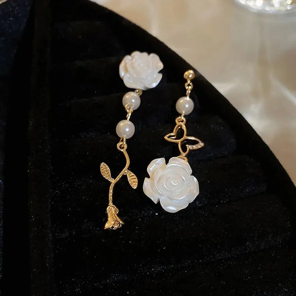 Sweet Flowers Pearl Drop Earrings