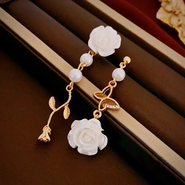 Sweet Flowers Pearl Drop Earrings