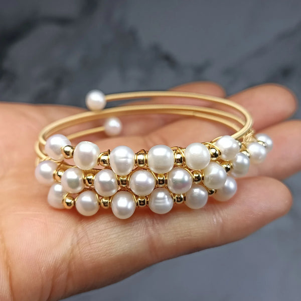 Three-circle Winding Pearl Bracelet