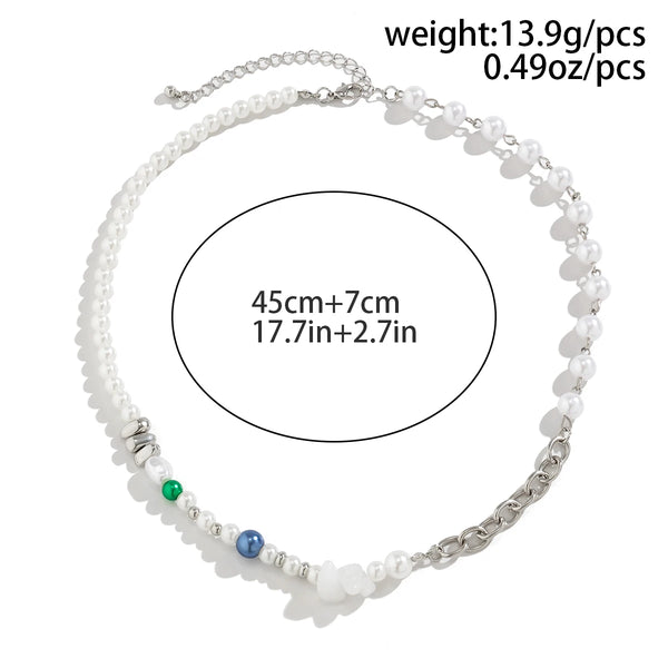 Trend Irregular Crushed Stone Pearl Necklace For Men