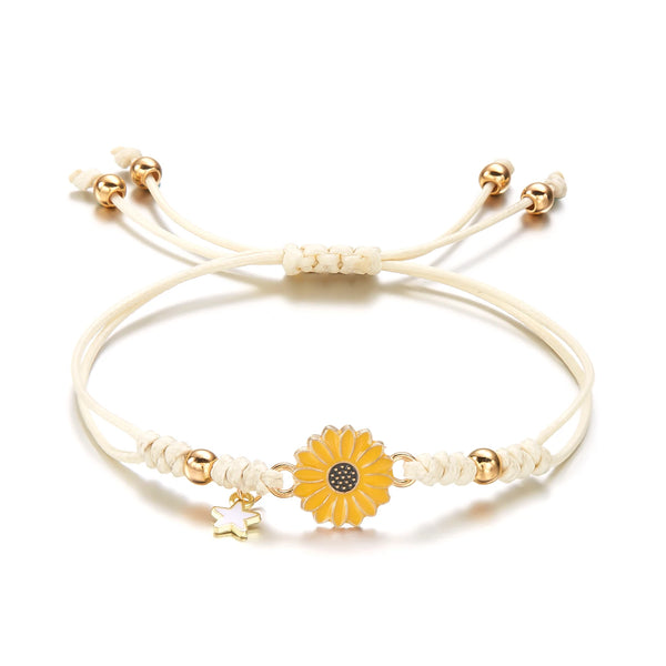 Trendy Sunflower Pearl Bracelets for Women