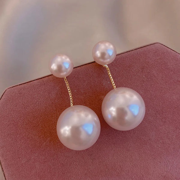 Two Pearl Drop Earrings