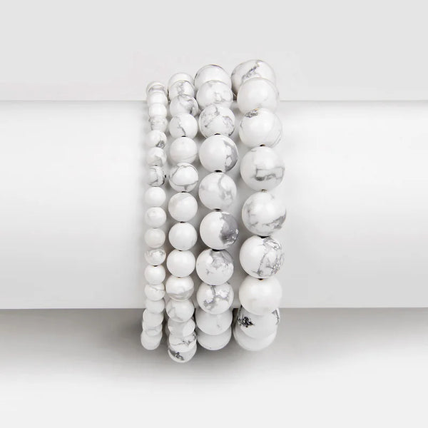 White Energy Stretch Pearl Bracelet