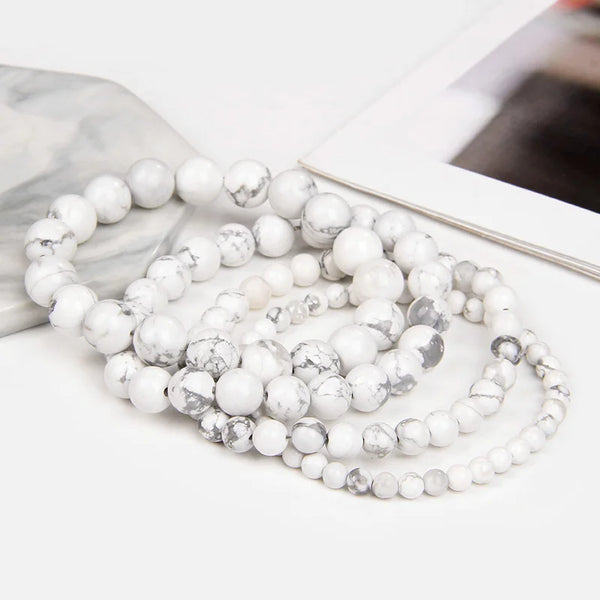 White Energy Stretch Pearl Bracelet