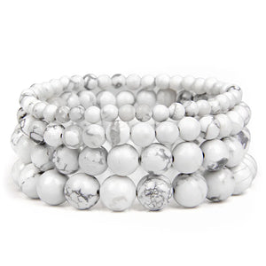 White Energy Stretch Pearl Bracelet