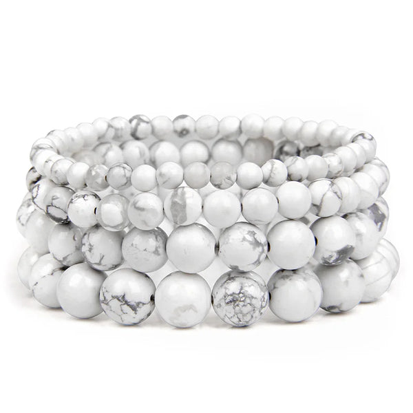 White Energy Stretch Pearl Bracelet