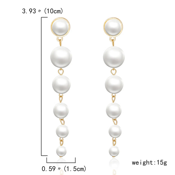 White Pearl Drop Earrings