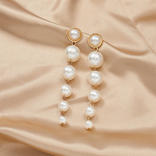 White Pearl Drop Earrings