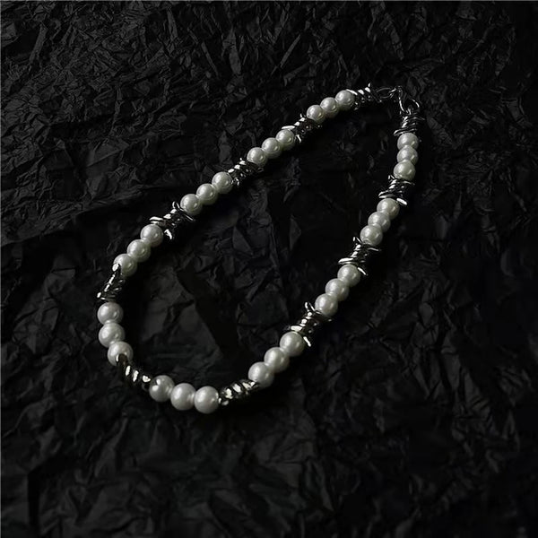 White Pearl Necklace For Men