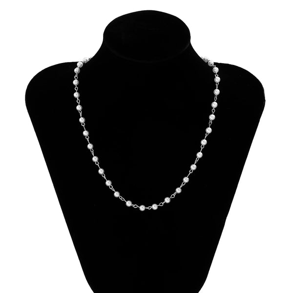 White Pearl Necklace For Men's