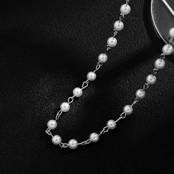 White Pearl Necklace For Men's