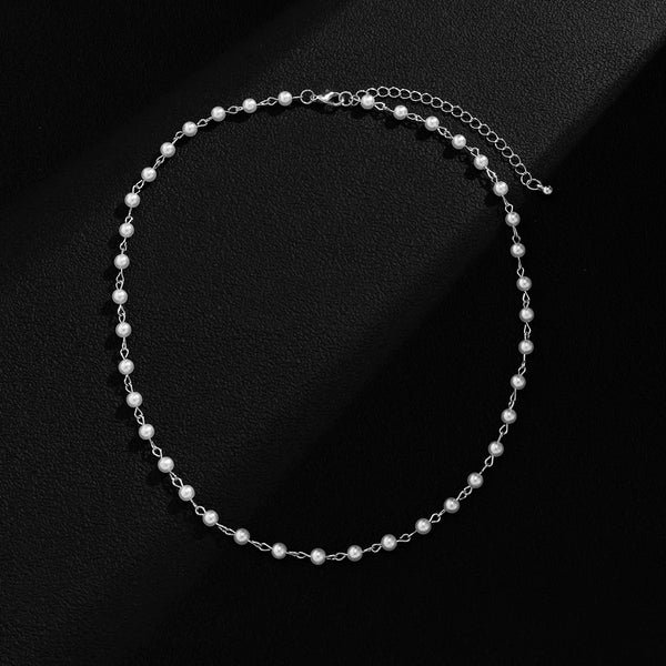 White Pearl Necklace For Men's