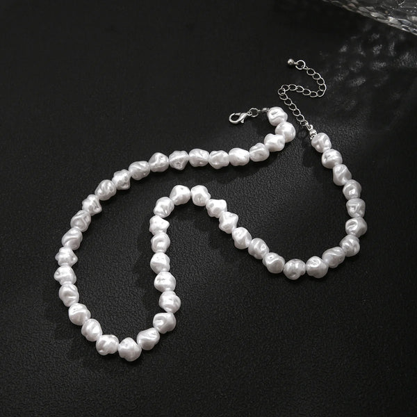 White Pearl Necklace Men